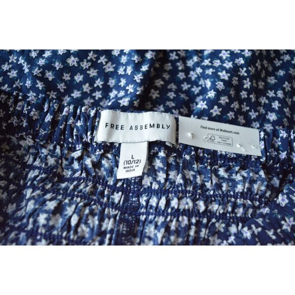 Free Assembly Navy Blue Elastic Waist White Floral Shorts Girls L (10/12) NWT - Picture 4 of 5